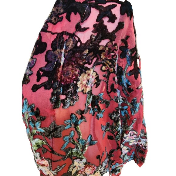 Velvet Burnout Kimono Open Front Top Size M/L Arizona - Picture 2 of 8